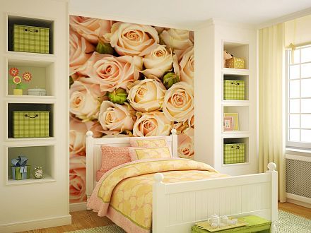 фотообои спальня розы фото