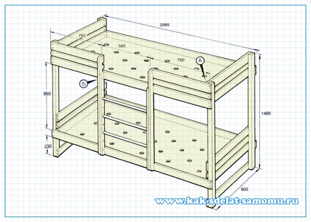 как сделать двухярусную кровать своими руками