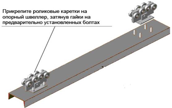 Установка роликов на профиль