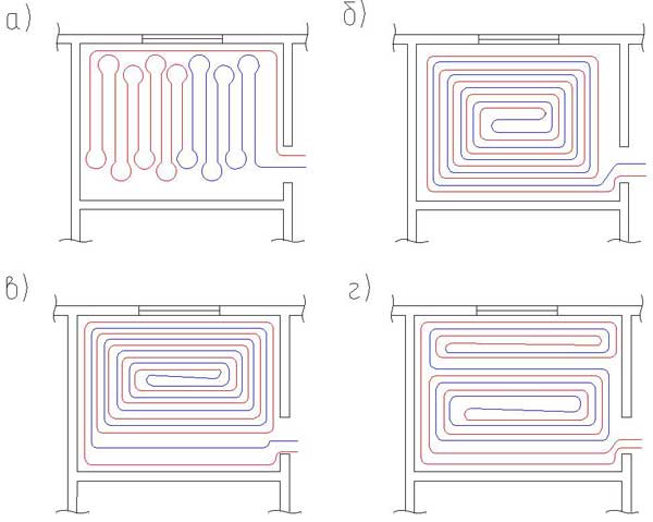 Схемы монтажа теплого пола