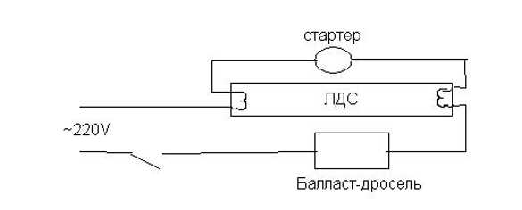 Схема подключения кварцевой лампы