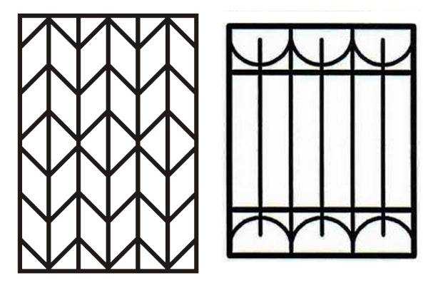 Эскиз декоративной решетки окна
